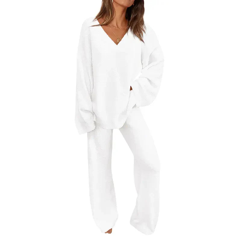 REBECCA SOFT V-NECK LOUNGE SET