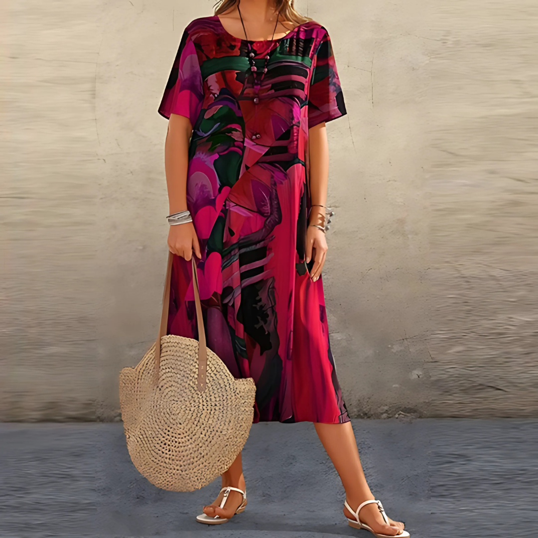 FILOMENA COMFORTABLE FLORAL DRESS