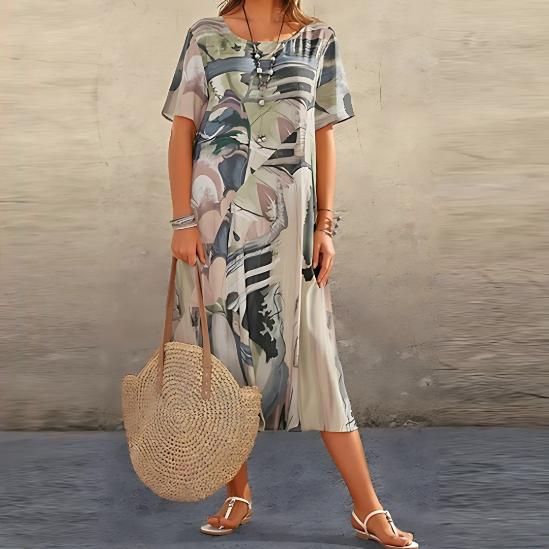 FILOMENA COMFORTABLE FLORAL DRESS