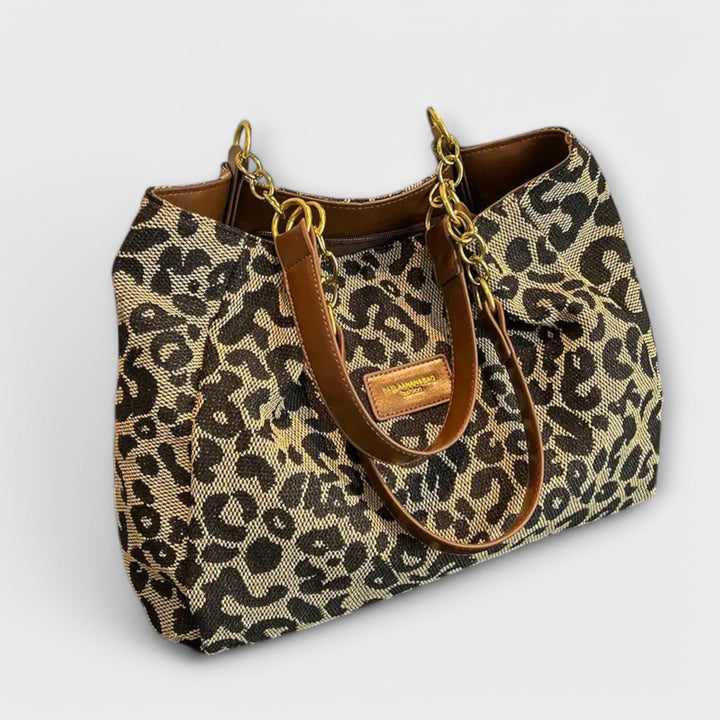 OLIVIA LEOPARD CANVAS TOTE