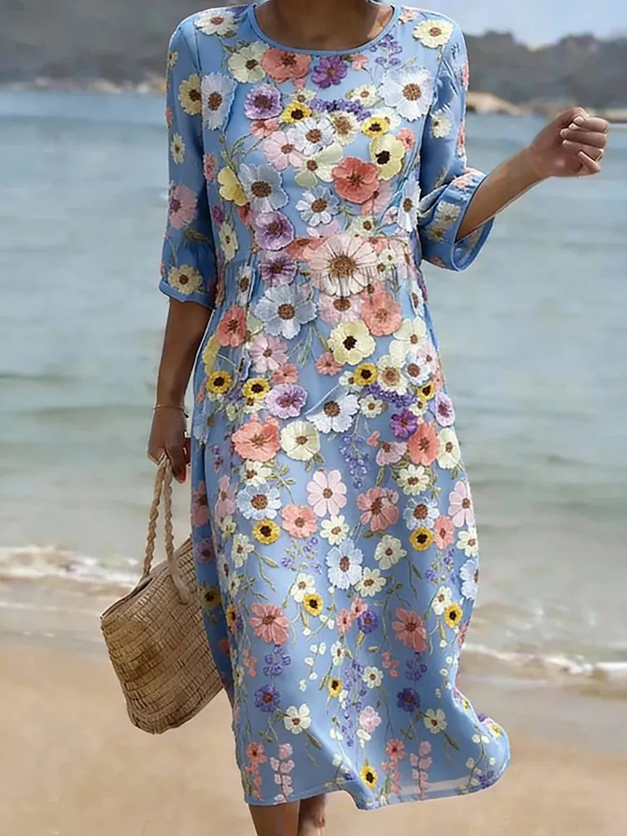 MELISSA MID-LENGTH FLORAL DRESS