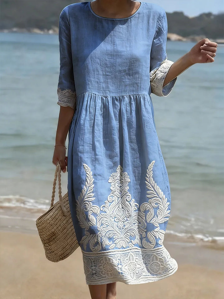 TIFFANY PLANT & FLOWER PRINT DRESS