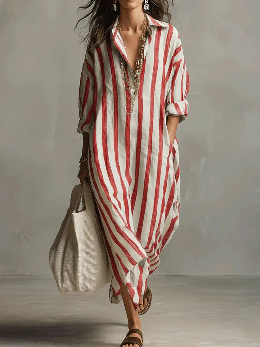 DARIA STRIPED MAXI DRESS