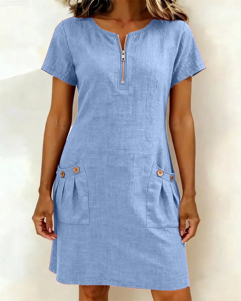 KRYSTAN SHORT SLEEVE UTILITY DRESS