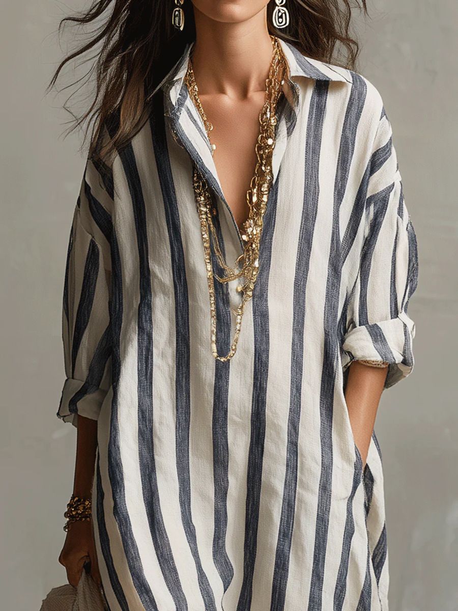 DARIA STRIPED MAXI DRESS