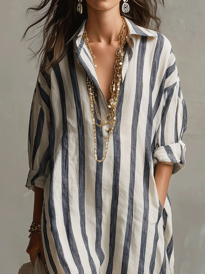 DARIA STRIPED MAXI DRESS