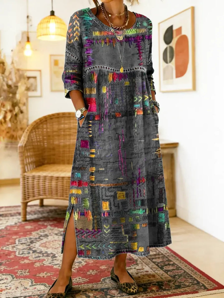 SERAPHINA DISTINCTIVE PRINT MIDI DRESS