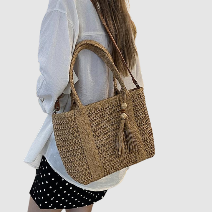 ARABELLA VERSATILE STRAW CROSSBODY BAG