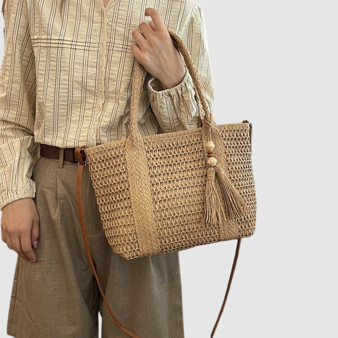 ARABELLA VERSATILE STRAW CROSSBODY BAG
