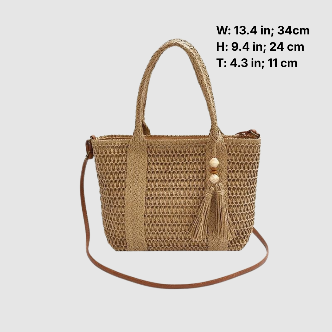 ARABELLA VERSATILE STRAW CROSSBODY BAG