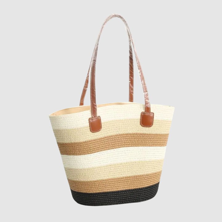 SOPHIE STRIPED STRAW TOTE BAG