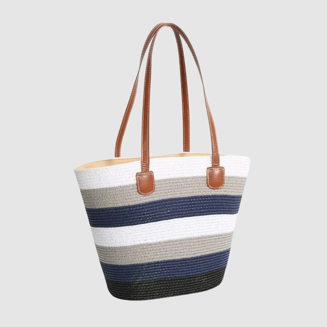 SOPHIE STRIPED STRAW TOTE BAG