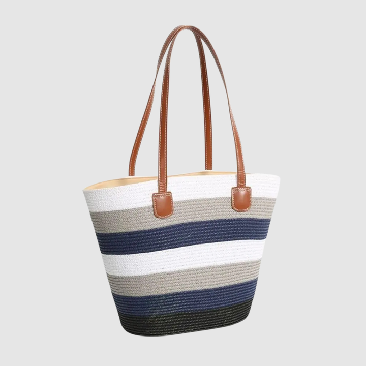 SOPHIE STRIPED STRAW TOTE BAG