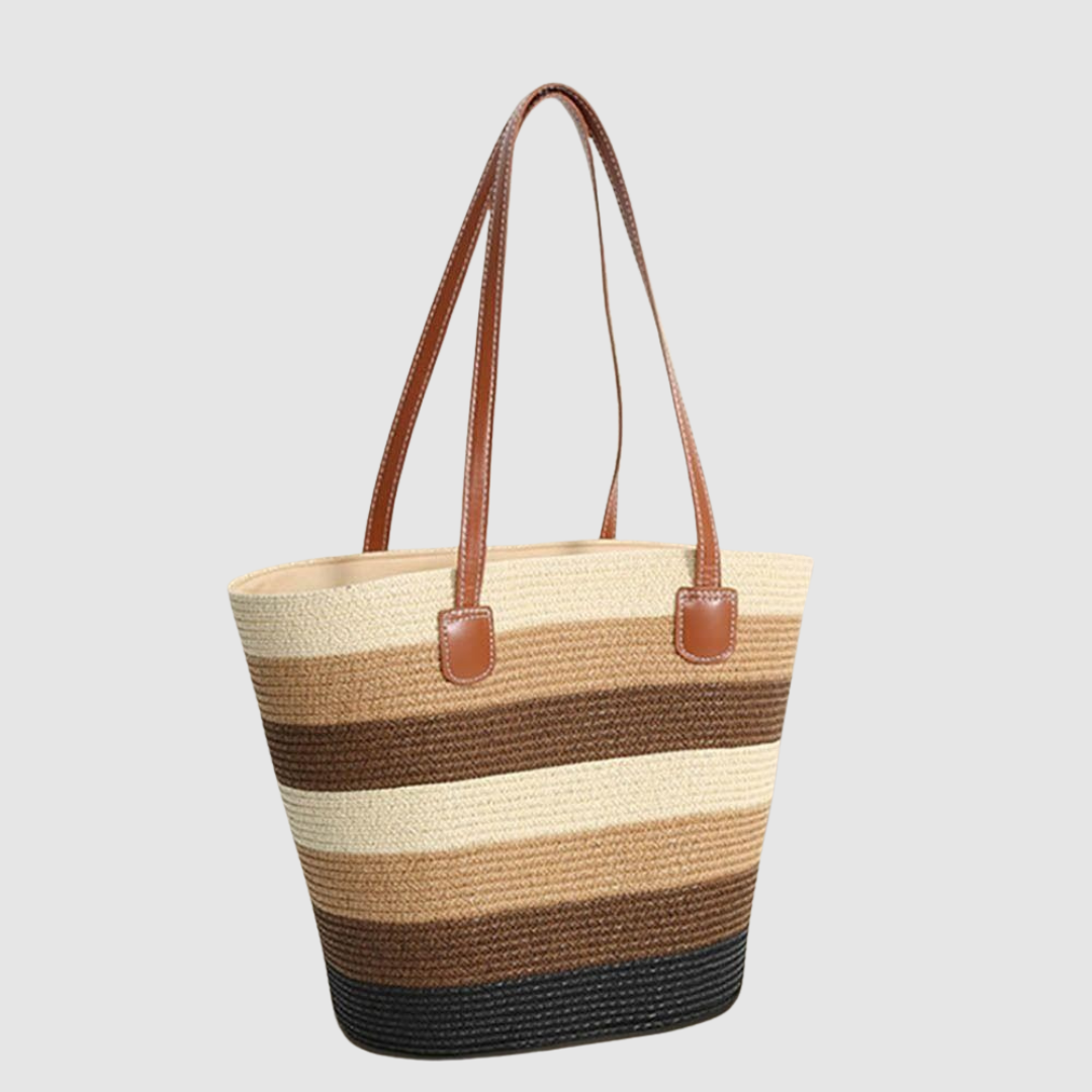 SOPHIE STRIPED STRAW TOTE BAG