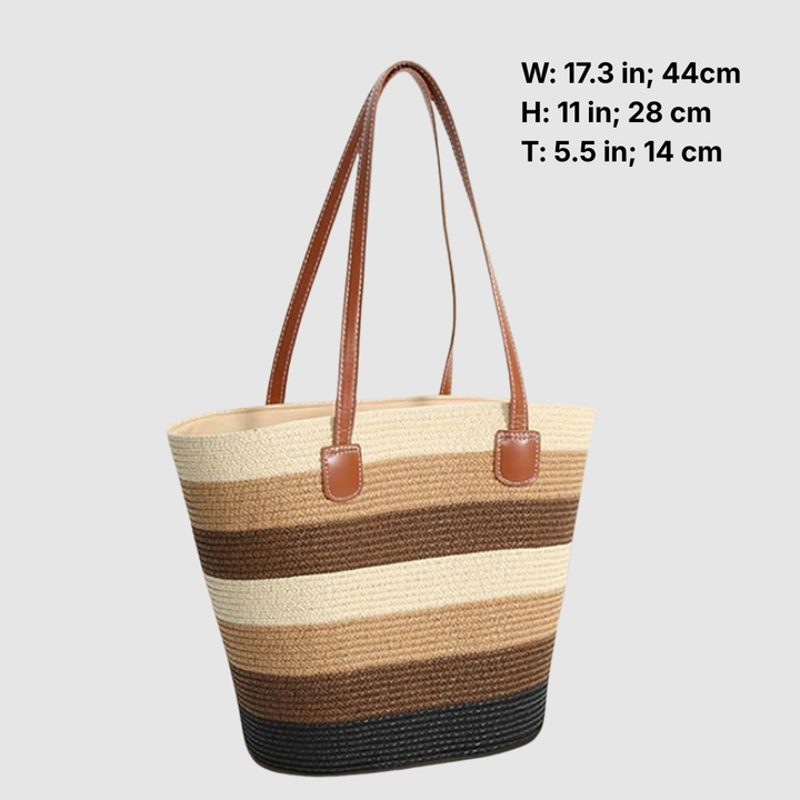 SOPHIE STRIPED STRAW TOTE BAG