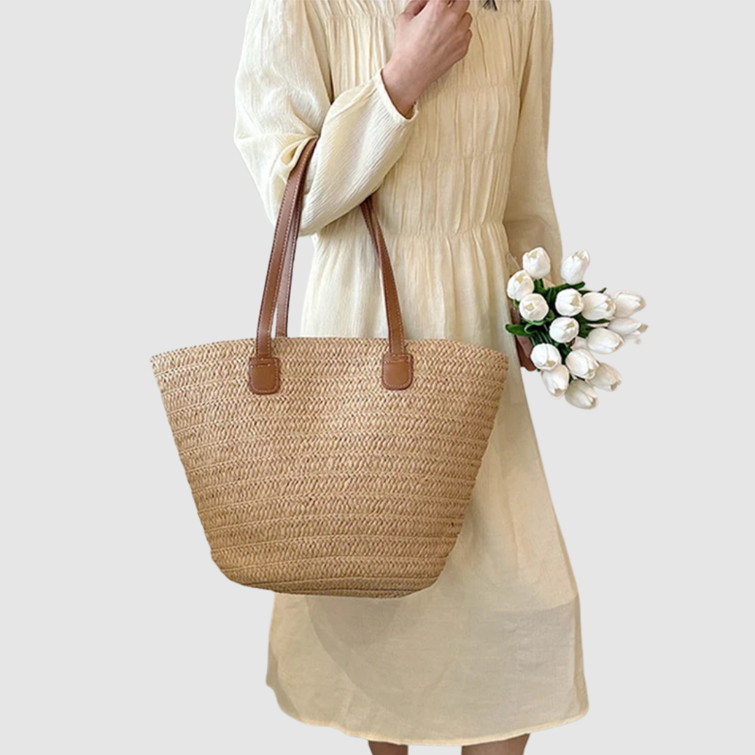 GENEVIEVE LARGE CAPACITY STRAW SHOULDER BAG