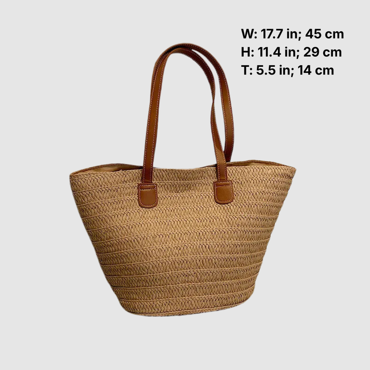 GENEVIEVE LARGE CAPACITY STRAW SHOULDER BAG