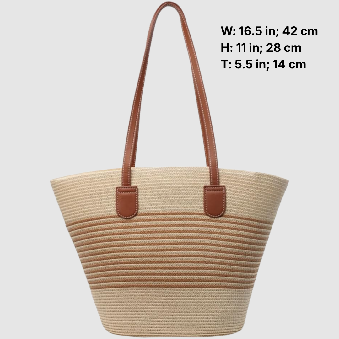 CLARISSE LARGE CAPACITY STRAW SHOULDER BAG
