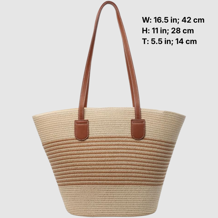 CLARISSE LARGE CAPACITY STRAW SHOULDER BAG