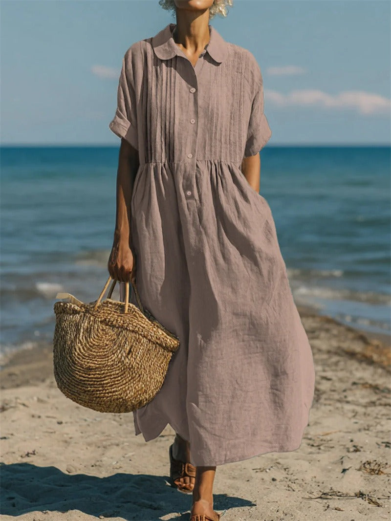 JANNY FLOWY COTTON SHIRT DRESS