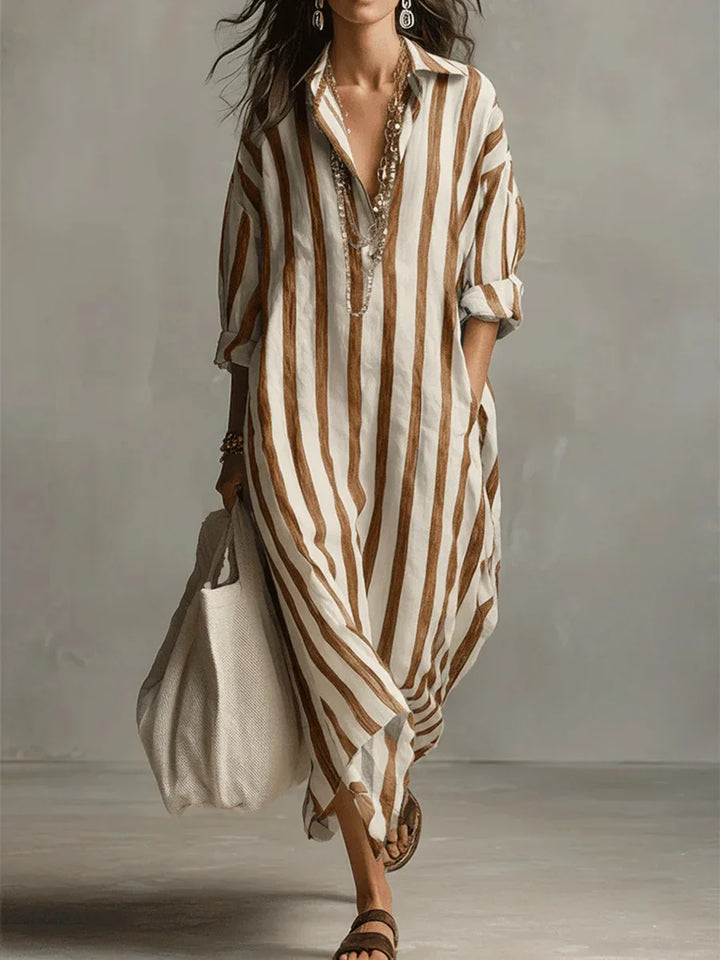 DARIA STRIPED MAXI DRESS