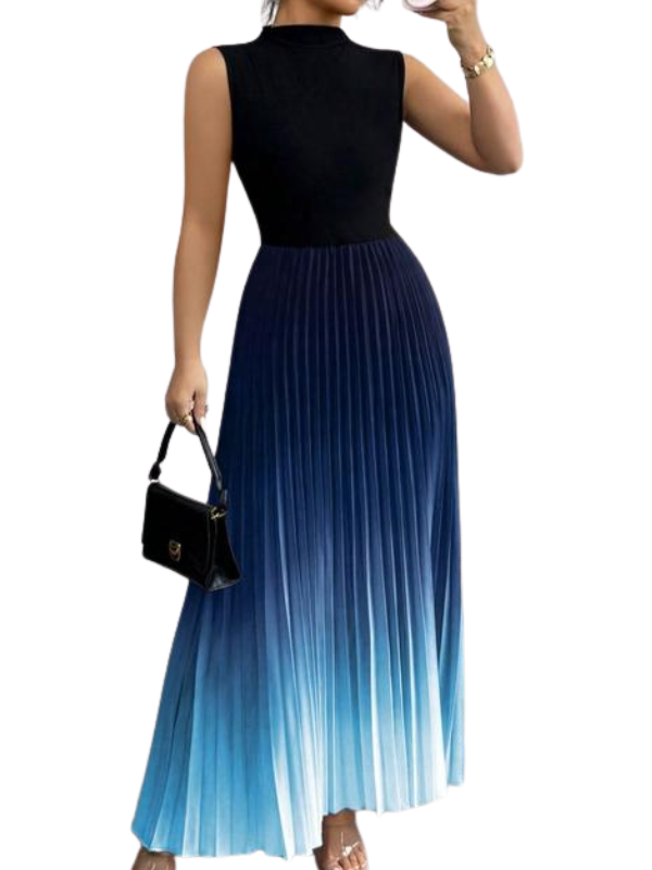 YZA ELEGANT OMBRE PLEATED DRESS