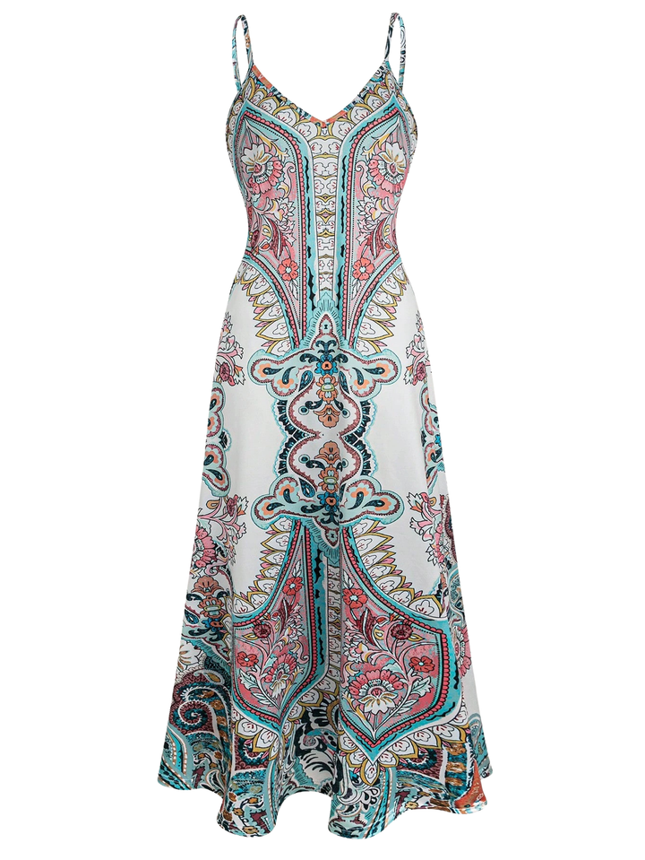 OTTILIE BOHO FLORAL SLEEVELESS DRESS