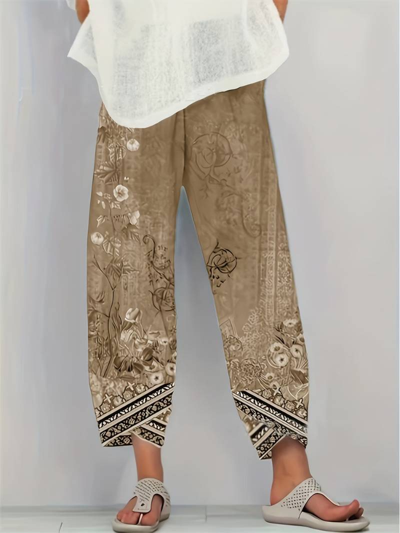 THIMASHA VINTAGE FLORAL CAPRI PANTS