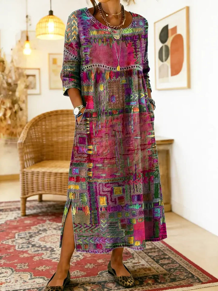 SERAPHINA DISTINCTIVE PRINT MIDI DRESS