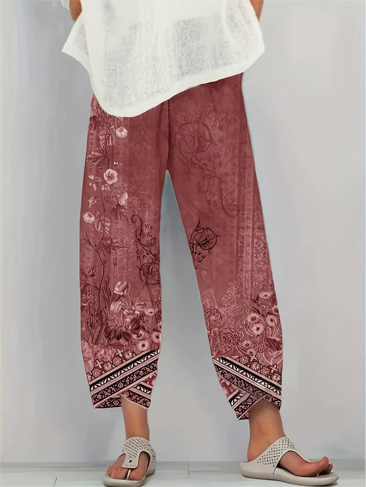 THIMASHA VINTAGE FLORAL CAPRI PANTS