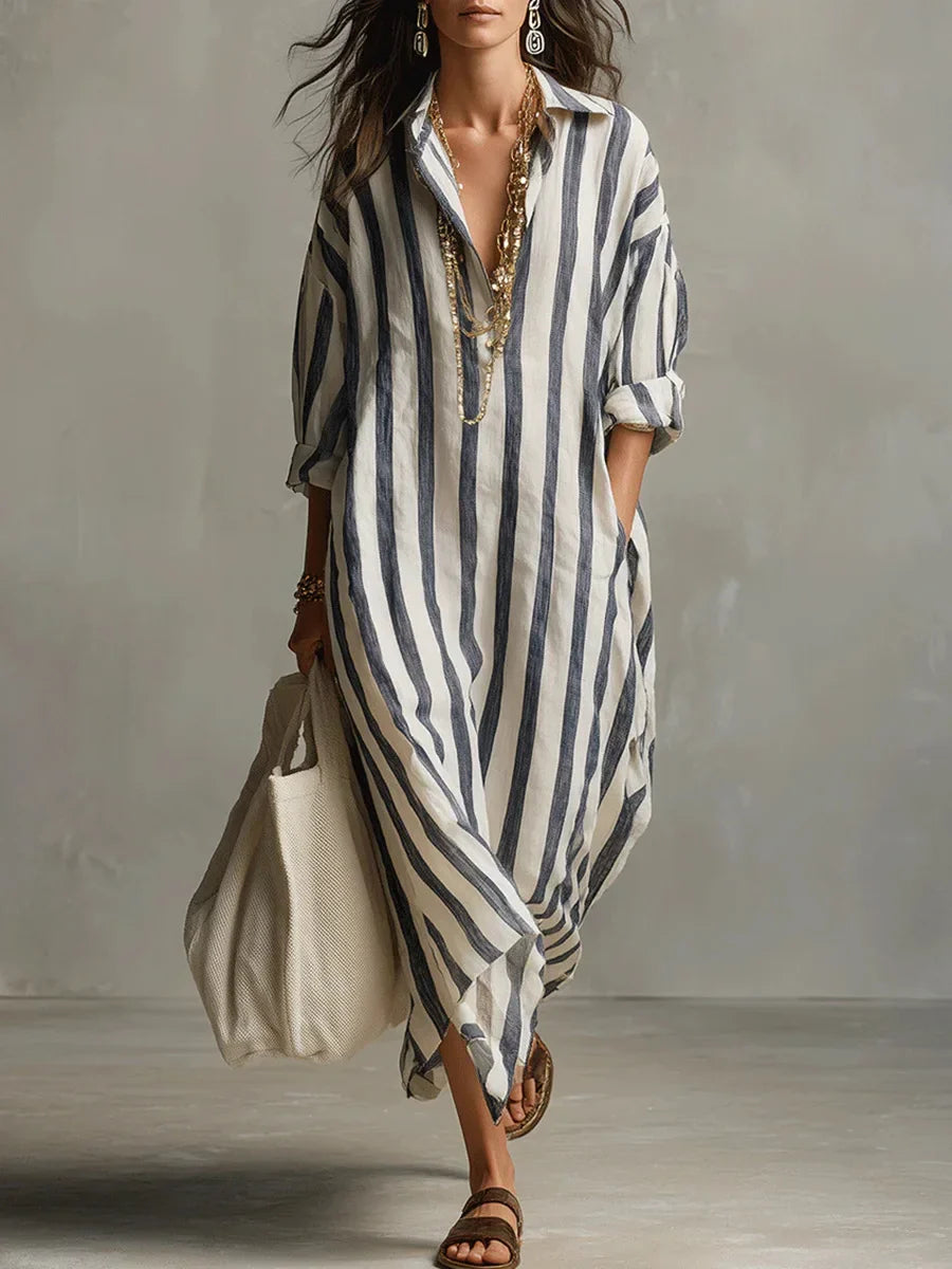 DARIA STRIPED MAXI DRESS