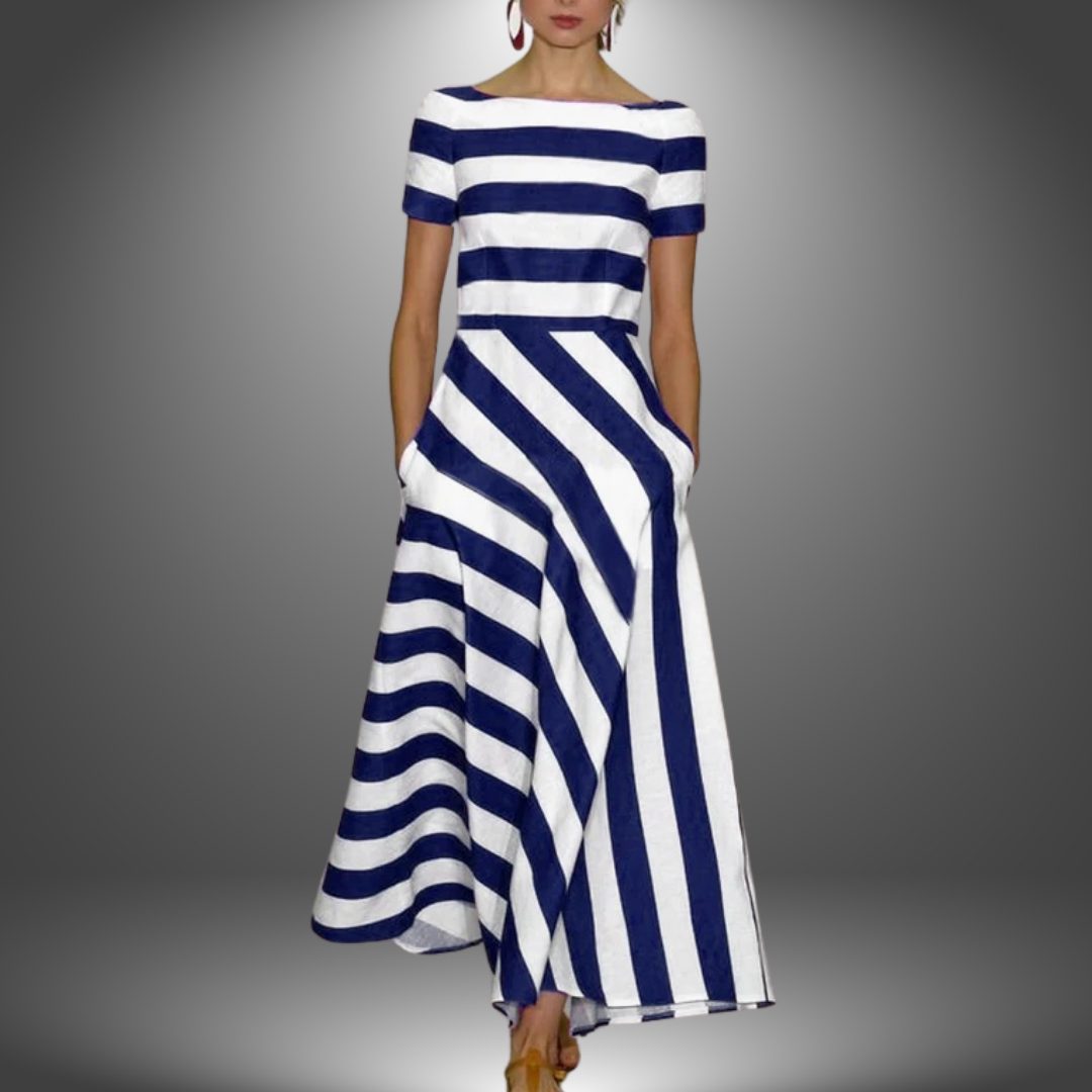 MIA STRIPED MIDI DRESS