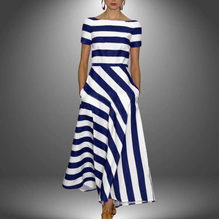 MIA STRIPED MIDI DRESS
