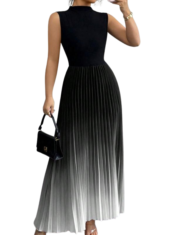 YZA ELEGANT OMBRE PLEATED DRESS