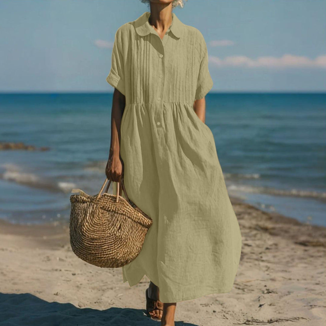 JANNY FLOWY COTTON SHIRT DRESS