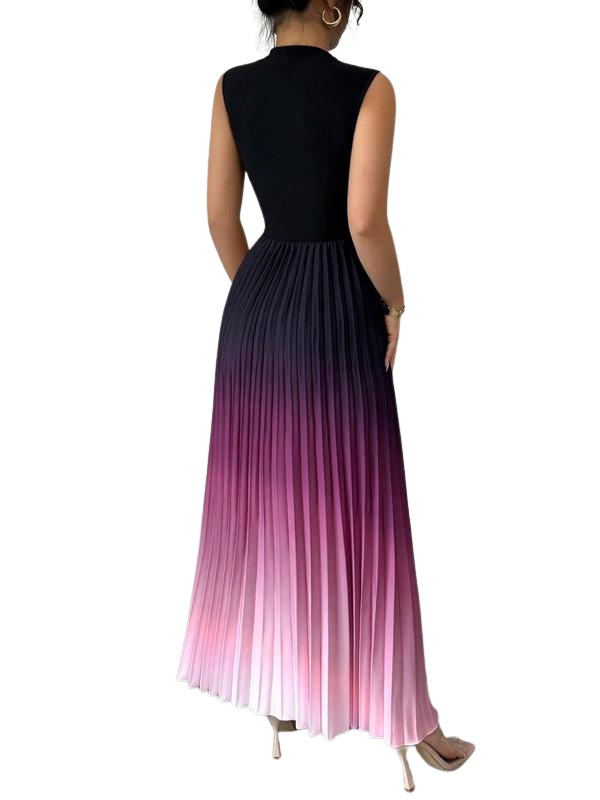 YZA ELEGANT OMBRE PLEATED DRESS