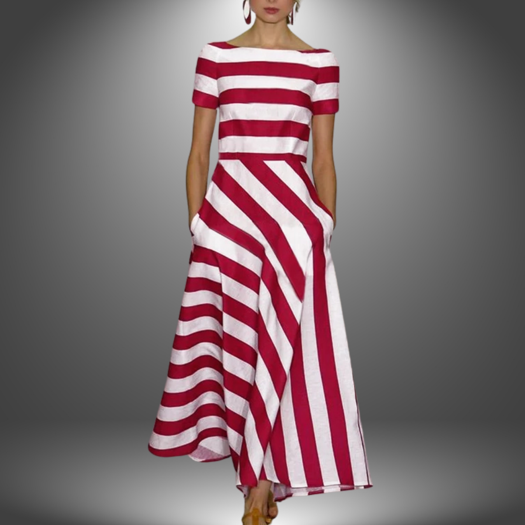 MIA STRIPED MIDI DRESS