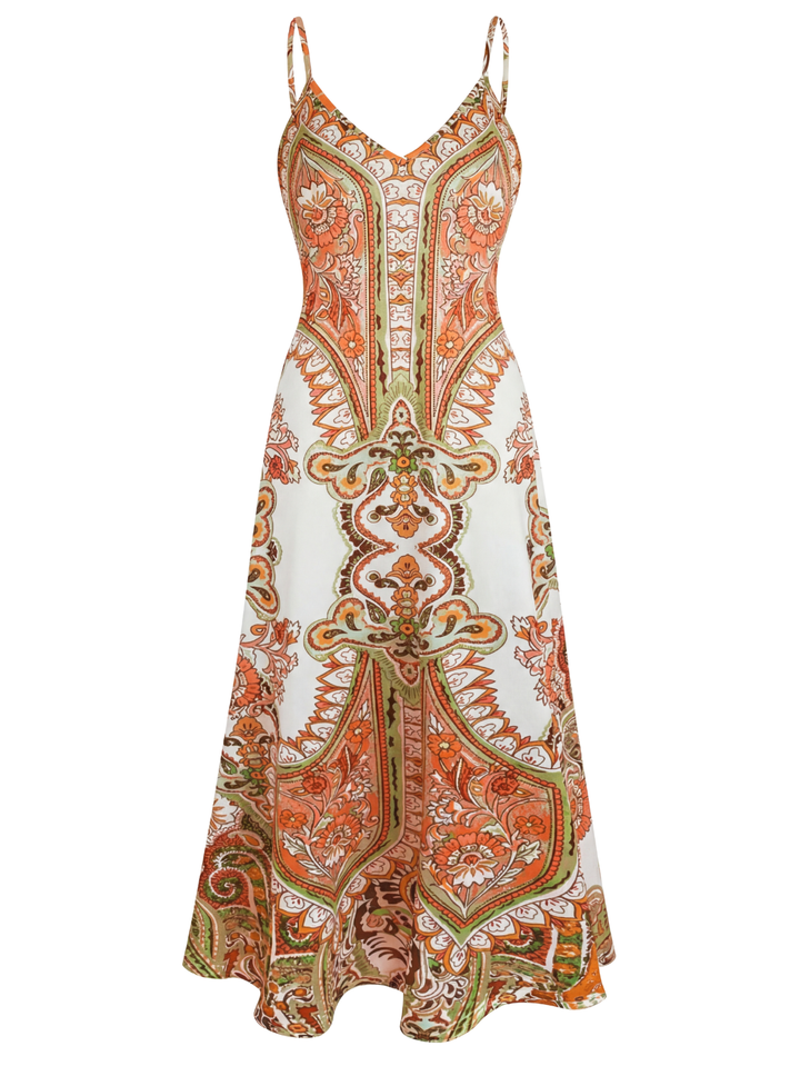 OTTILIE BOHO FLORAL SLEEVELESS DRESS