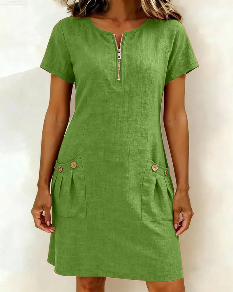 KRYSTAN SHORT SLEEVE UTILITY DRESS