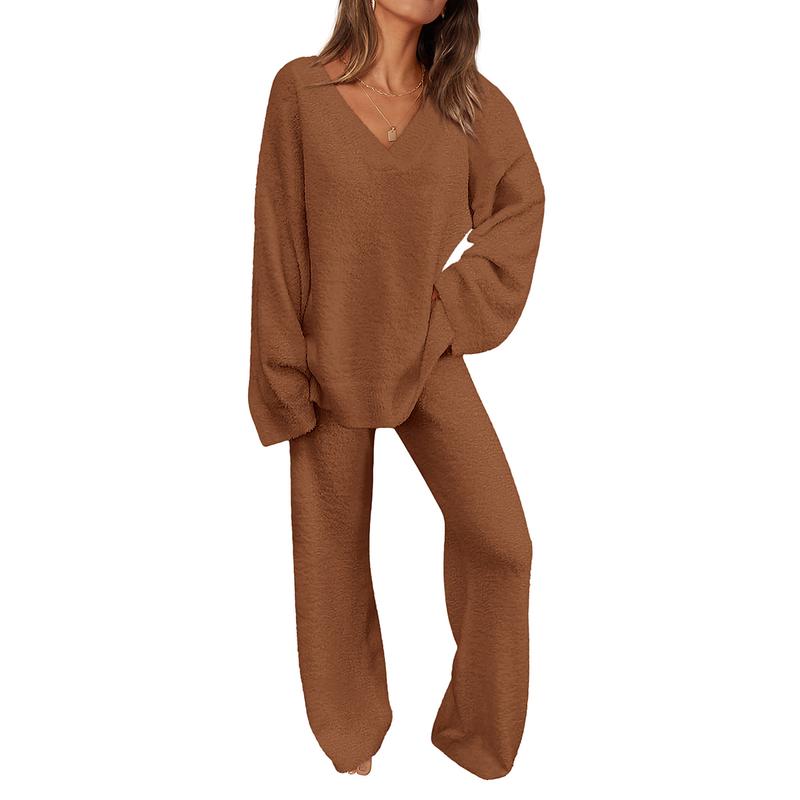 REBECCA SOFT V-NECK LOUNGE SET