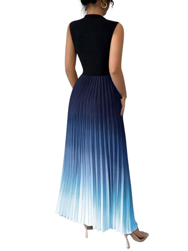 YZA ELEGANT OMBRE PLEATED DRESS