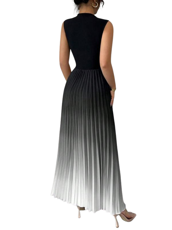 YZA ELEGANT OMBRE PLEATED DRESS