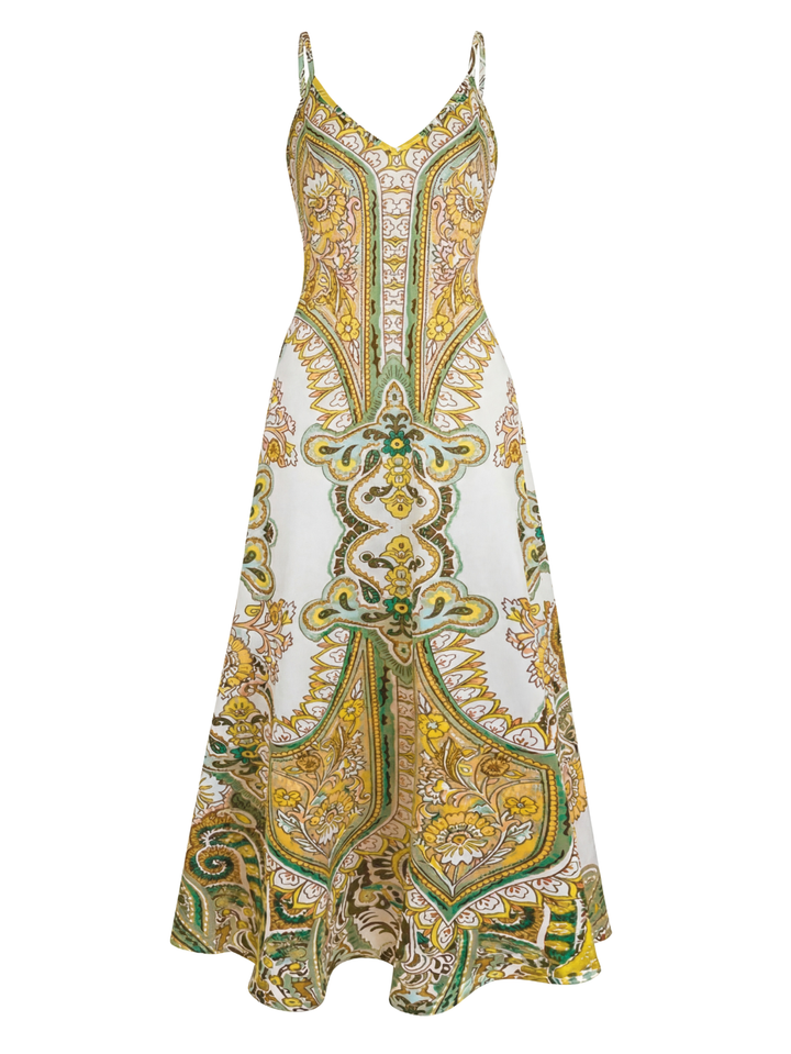 OTTILIE BOHO FLORAL SLEEVELESS DRESS