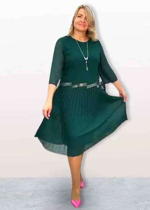 ELENIA ELEGANT PLEATED DRESS
