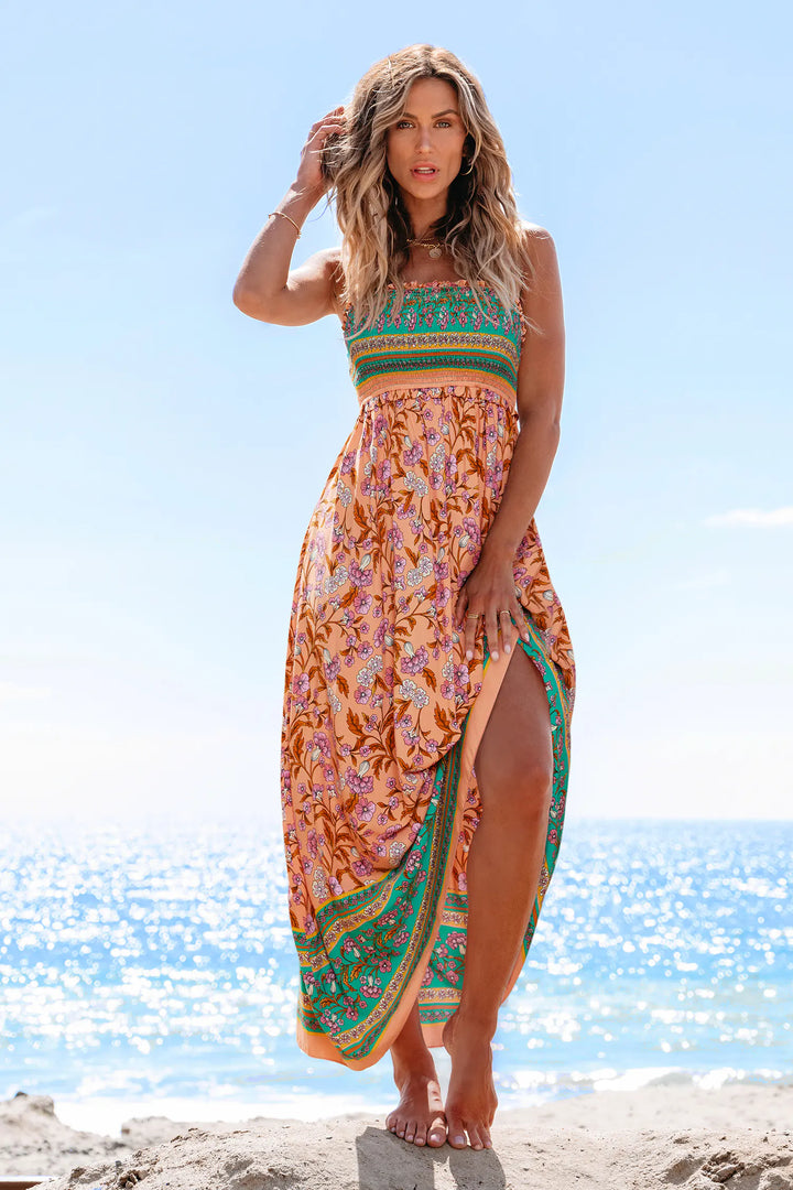 SPRING BLOOMS FLORAL MAXI DRESS