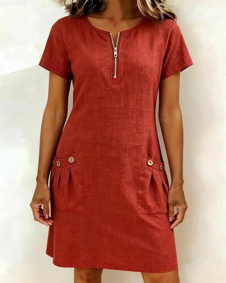 KRYSTAN SHORT SLEEVE UTILITY DRESS