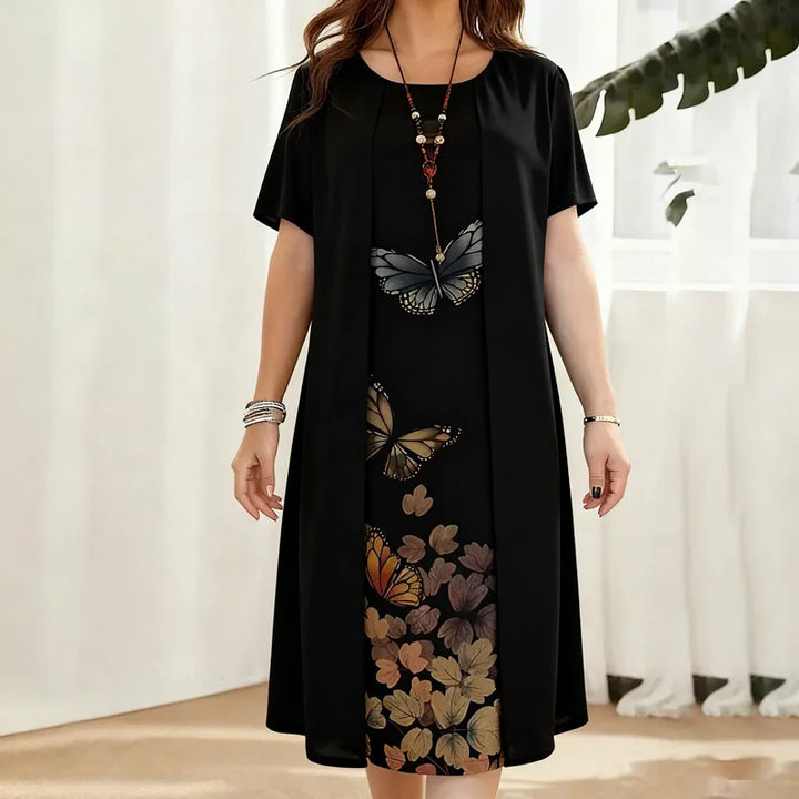 ELENA BUTTERFLY PRINT CASUAL DRESS