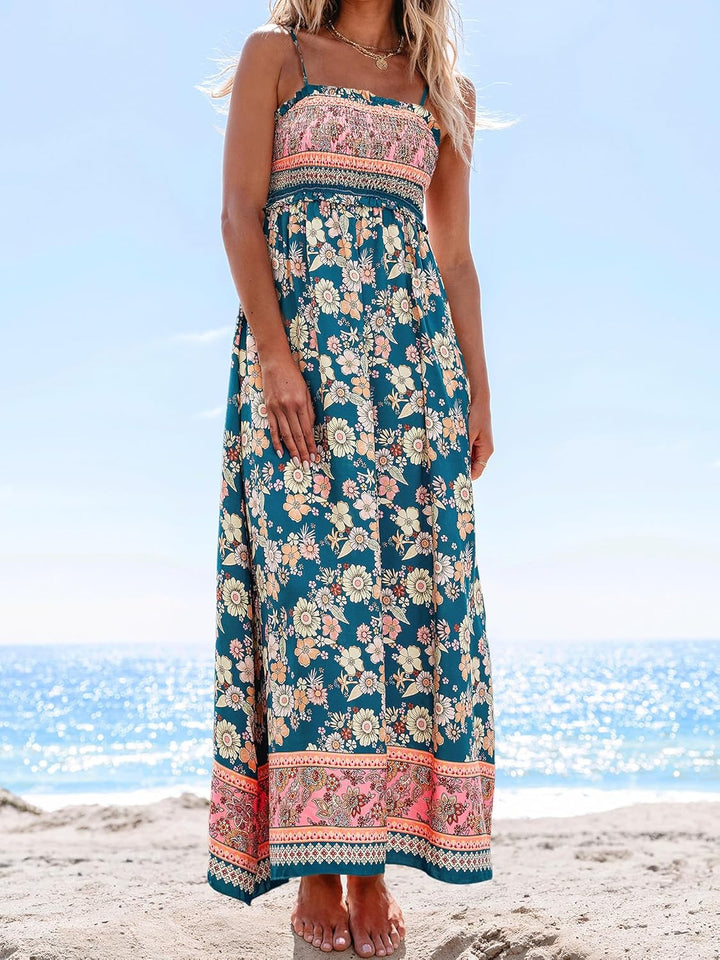 SPRING BLOOMS FLORAL MAXI DRESS