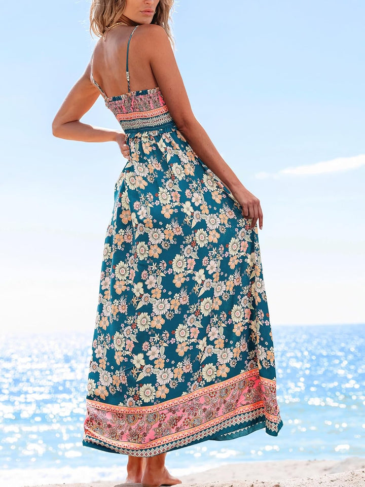 SPRING BLOOMS FLORAL MAXI DRESS