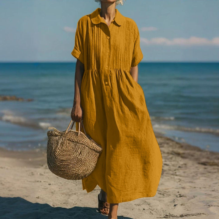 JANNY FLOWY COTTON SHIRT DRESS